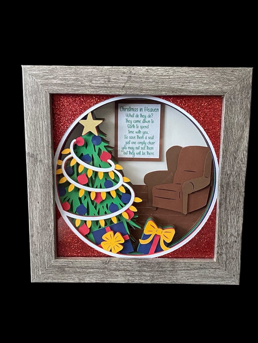 🎄 Memorial 3D handmade shadowbox. Christmas in Heaven, holiday decor